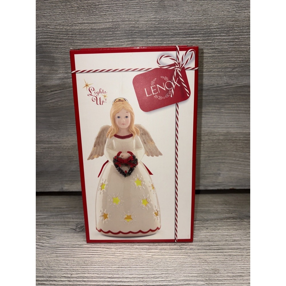LENOX - MERRY & LIGHT Angel Figurine Sculpture - NEW in BOX - LIGHTS UP! (E5)
